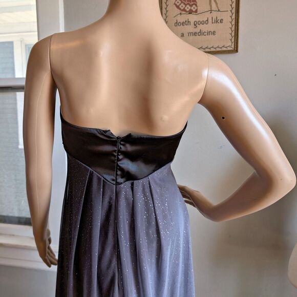 Vintage Y2K XSCAPE Mini Dress Ombre Glitter Strapless Whimsygoth Size 4 - Picture 11 of 12
